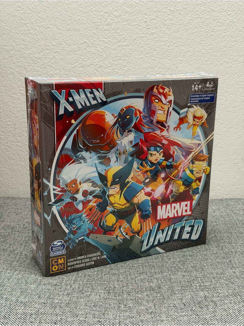 Marvel X-Men United Board Game — Red, Blue, Yellow, Black Artwork